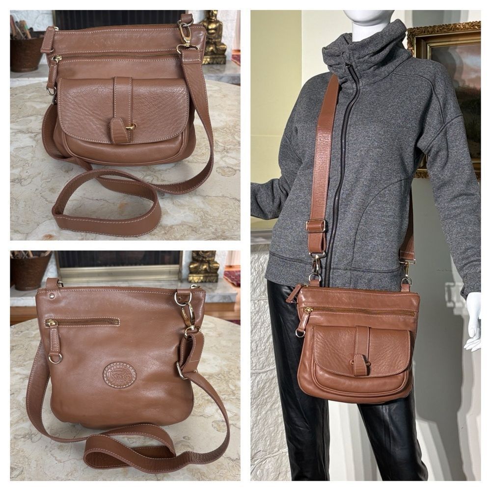 Roots Vintage Side Saddle Leather Crossbody Bag